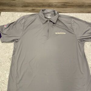 Baltimore Ravens Vintage Reebok Gray Men's Polo Shirt—XL
